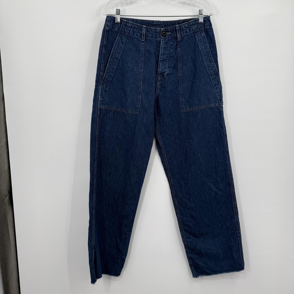 IMOGENE AND WILLIE Jeans Womens Small Blue Wide Leg Relaxed High Rise Distressed
